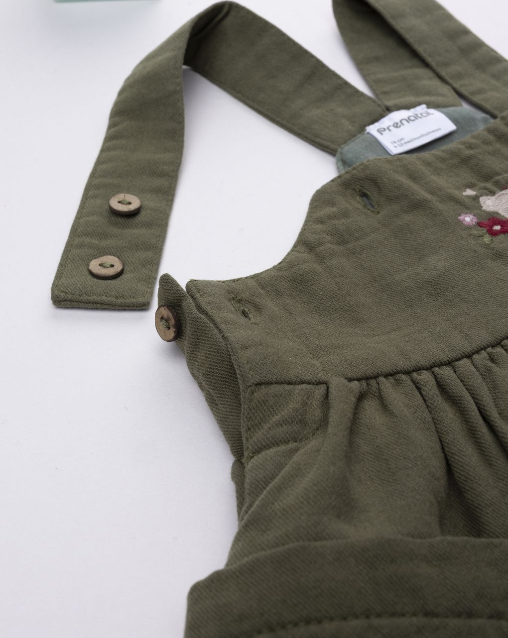 βρεφικό φόρεμα σαλοπέτα twill κυπαρισσί wood για κορίτσι - Prénatal