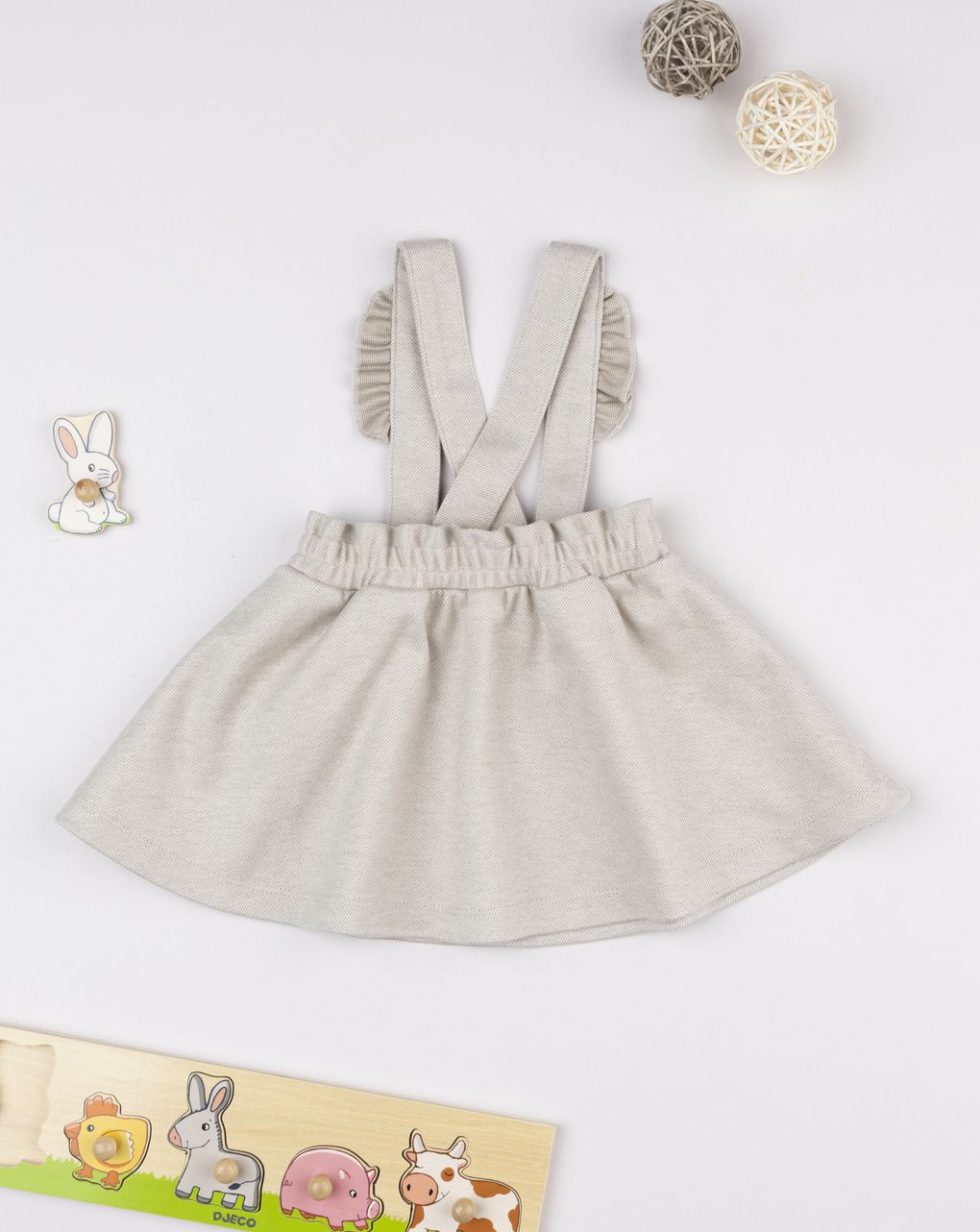 βρεφική σαλοπέτα μπεζ με λαγουδάκι για κορίτσι - Prénatal