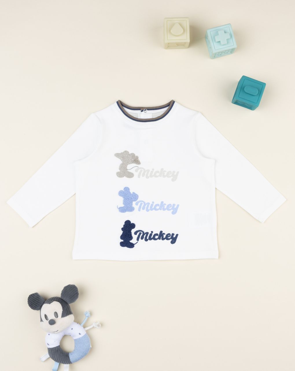 βρεφική μπλούζα λευκή mickey για αγόρι