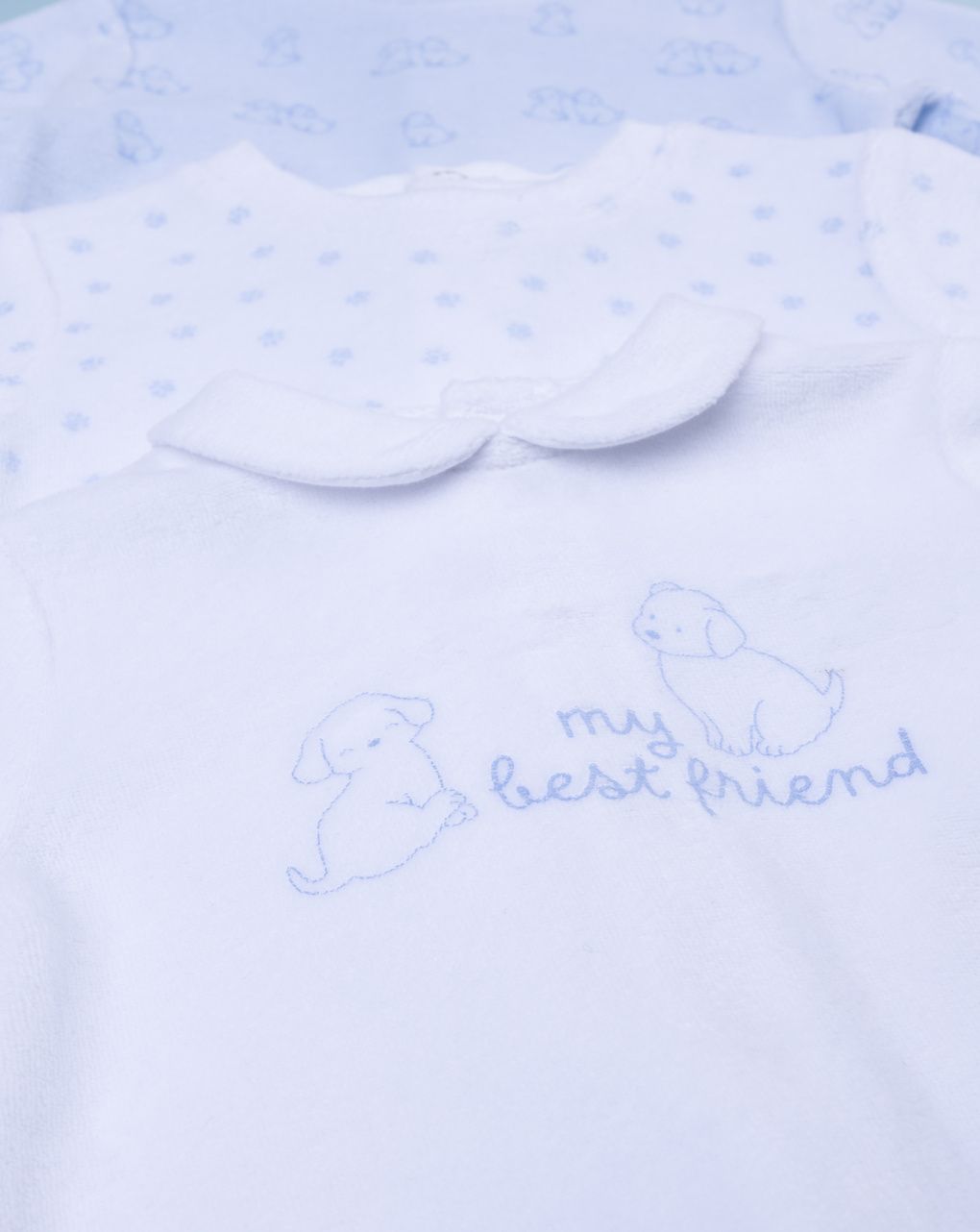 βρεφικά φορμάκια σενίλ με σκυλάκια πακέτο x3 για αγόρι - Prénatal