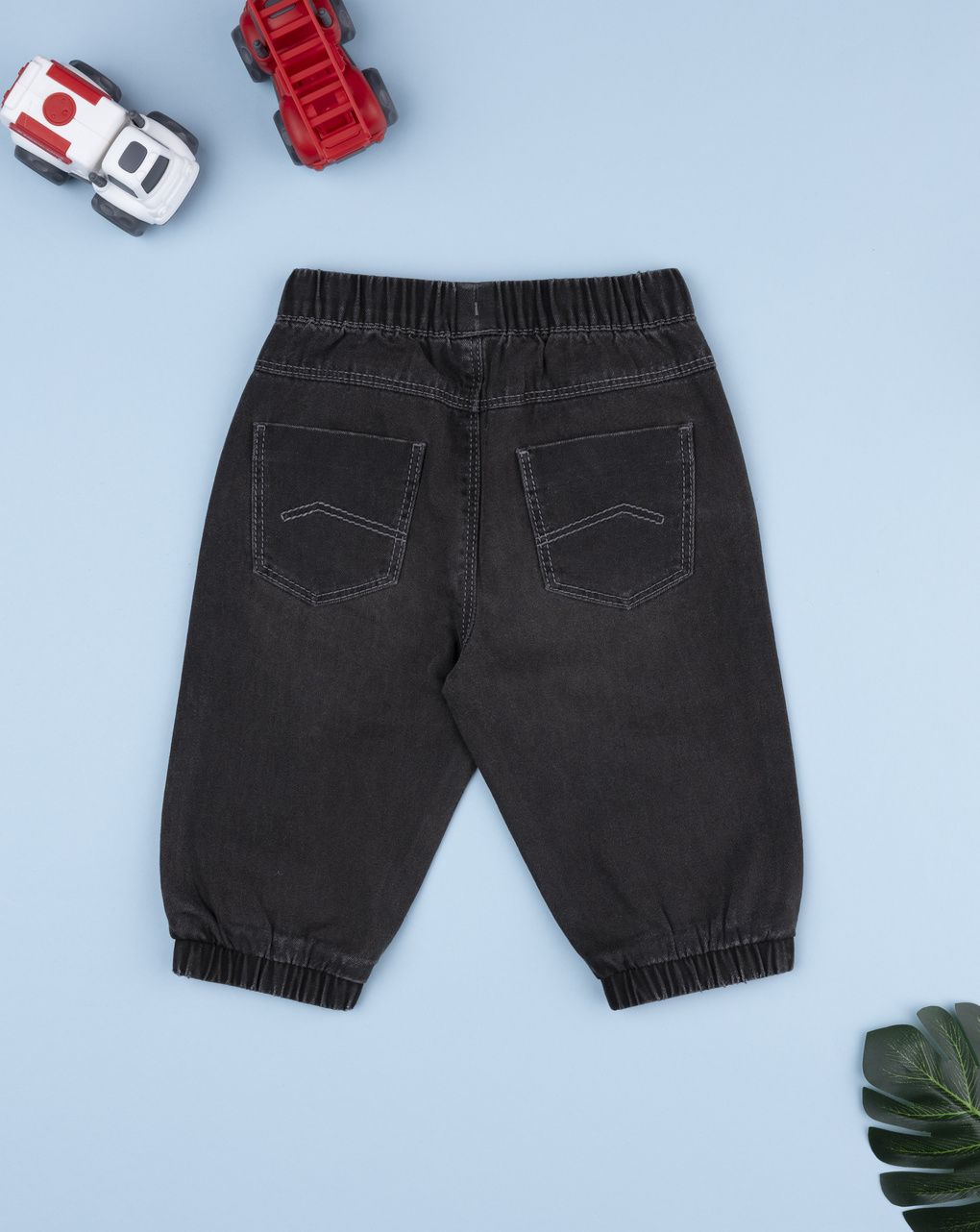 βρεφικό τζιν παντελόνι γκρι με λάστιχο για αγόρι - Prénatal