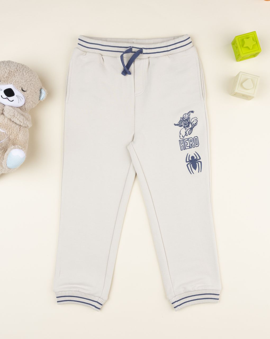 παιδικό παντελόνι φόρμας μπεζ spiderman για αγόρι - Prénatal