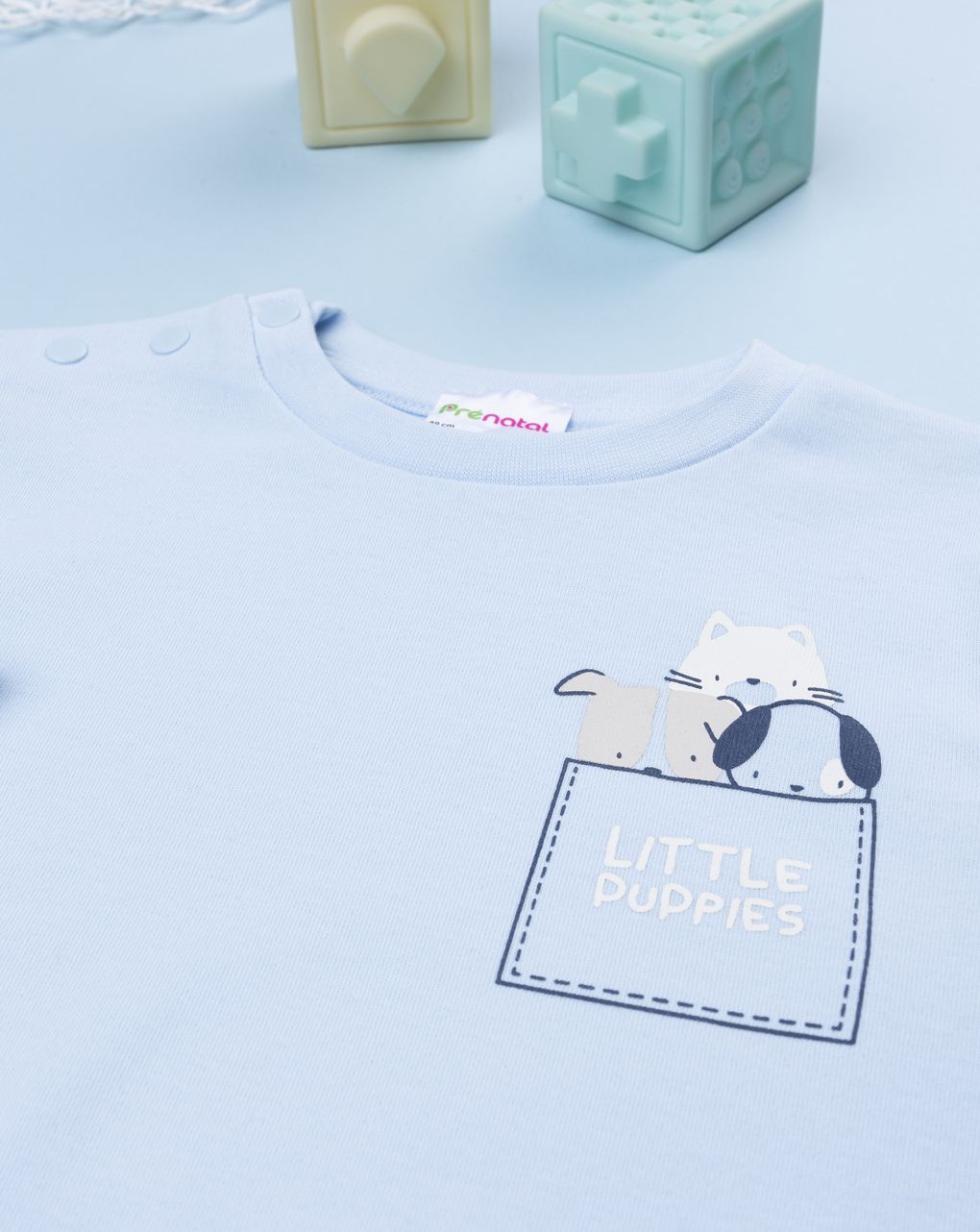 βρεφική πιτζάμα γαλάζια puppies για αγόρι - Prénatal