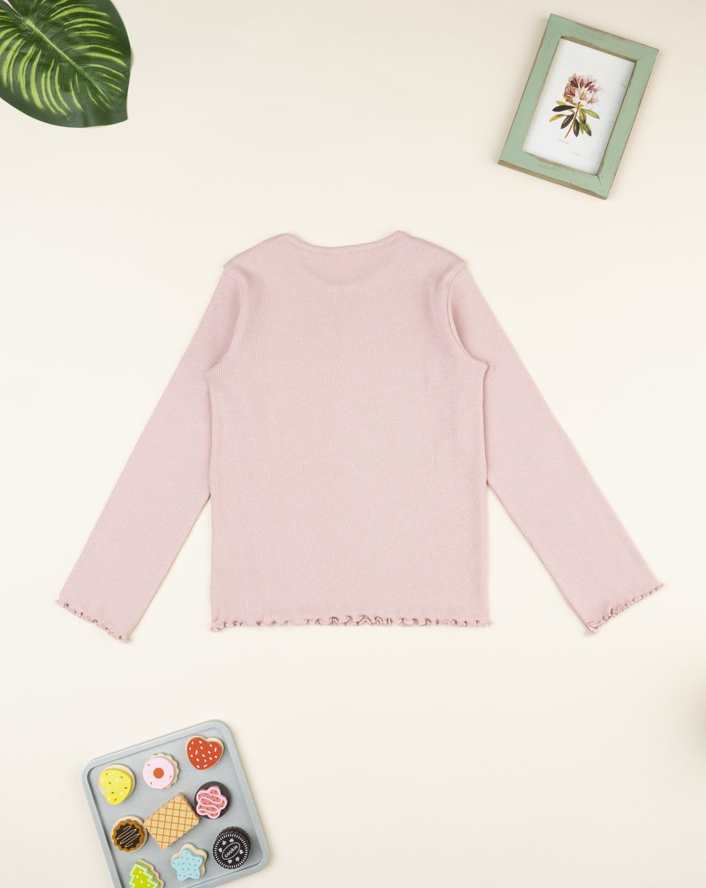 παιδική μπλούζα ροζ ριμπ με καρδούλα για κορίτσι - Prénatal