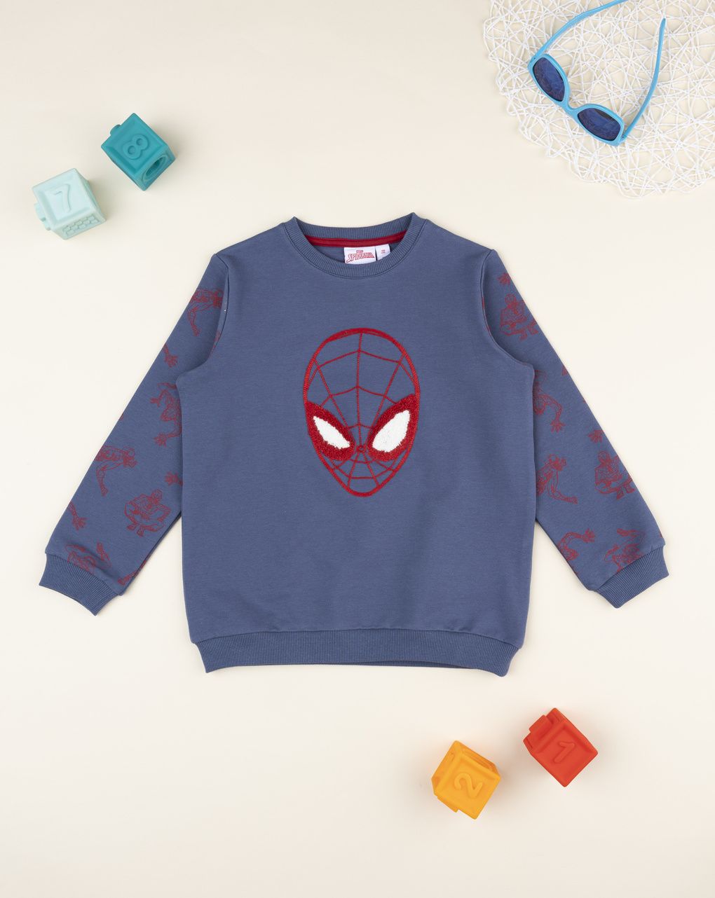 παιδική μπλούζα φούτερ μπλε spiderman για αγόρι
