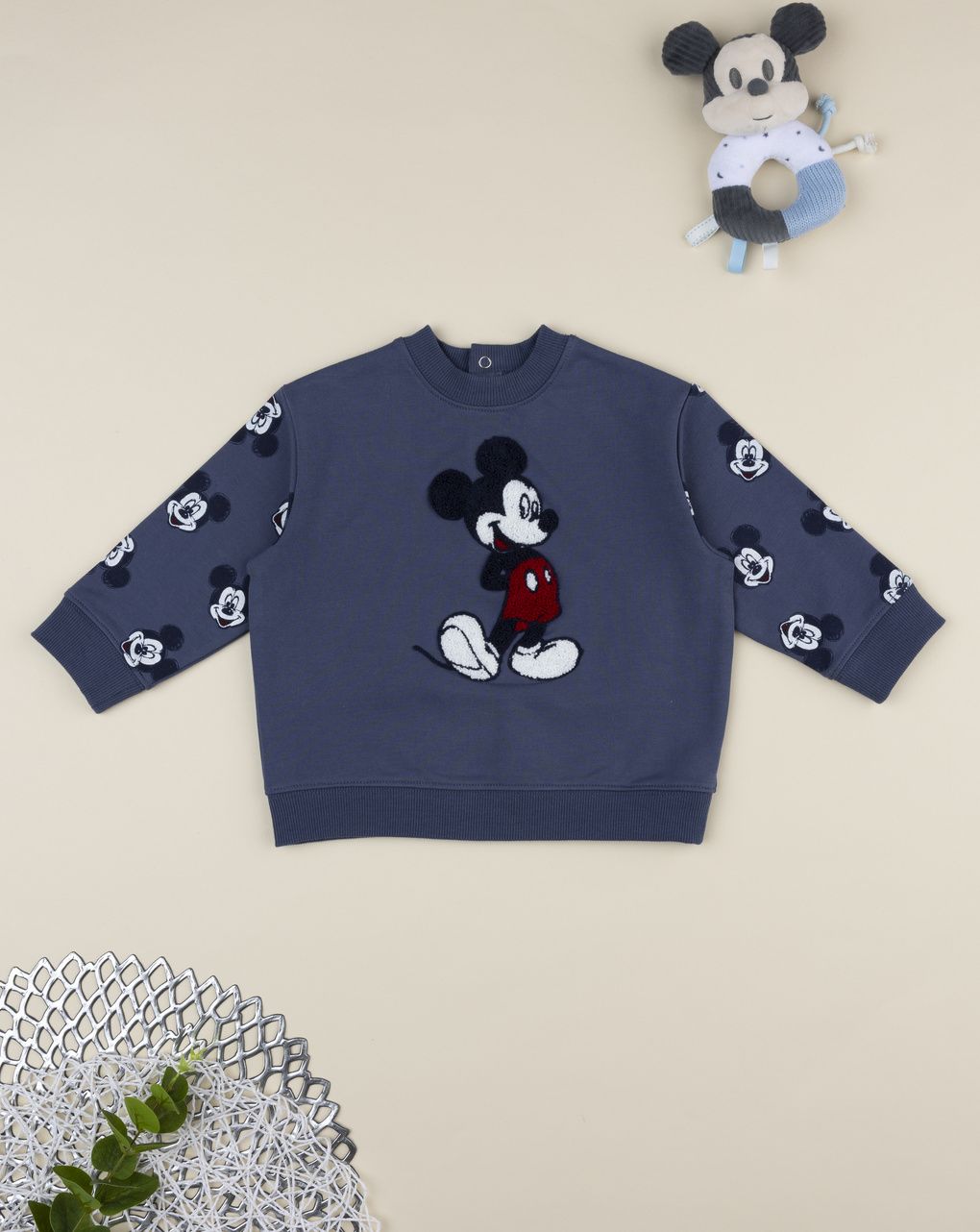 βρεφική μπλούζα φούτερ μπλε mickey για αγόρι