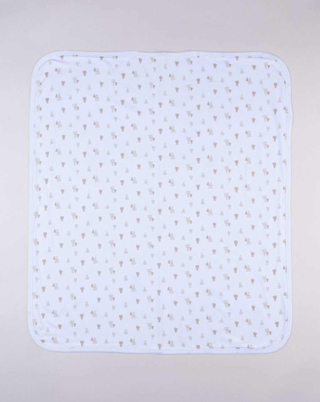 βρεφική κουβέρτα λευκή με αρκουδάκια για αγόρι