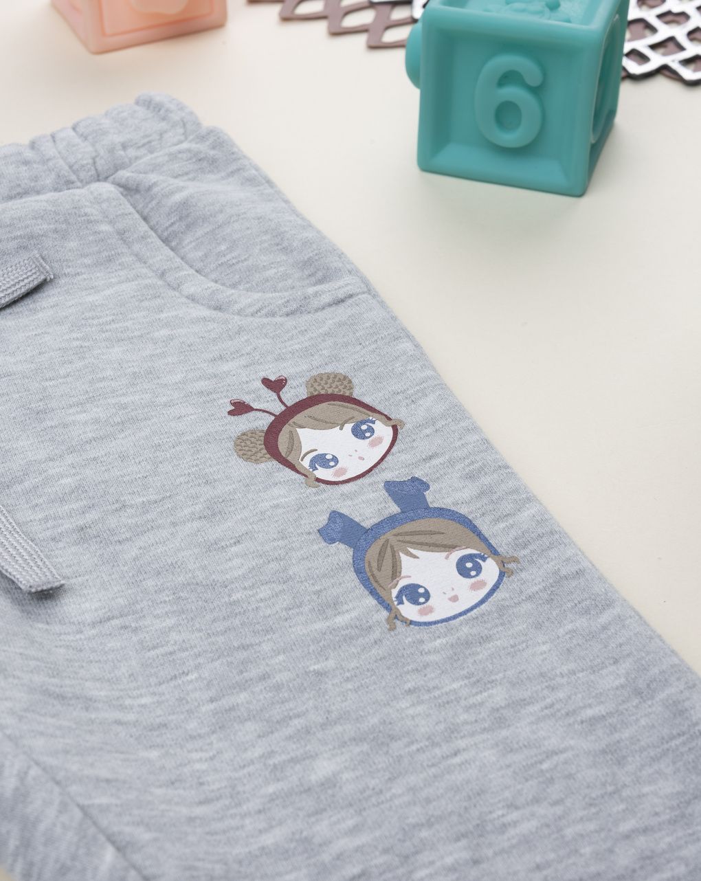 βρεφικό παντελόνι φόρμας γκρι cat/rabbit για κορίτσι - Prénatal