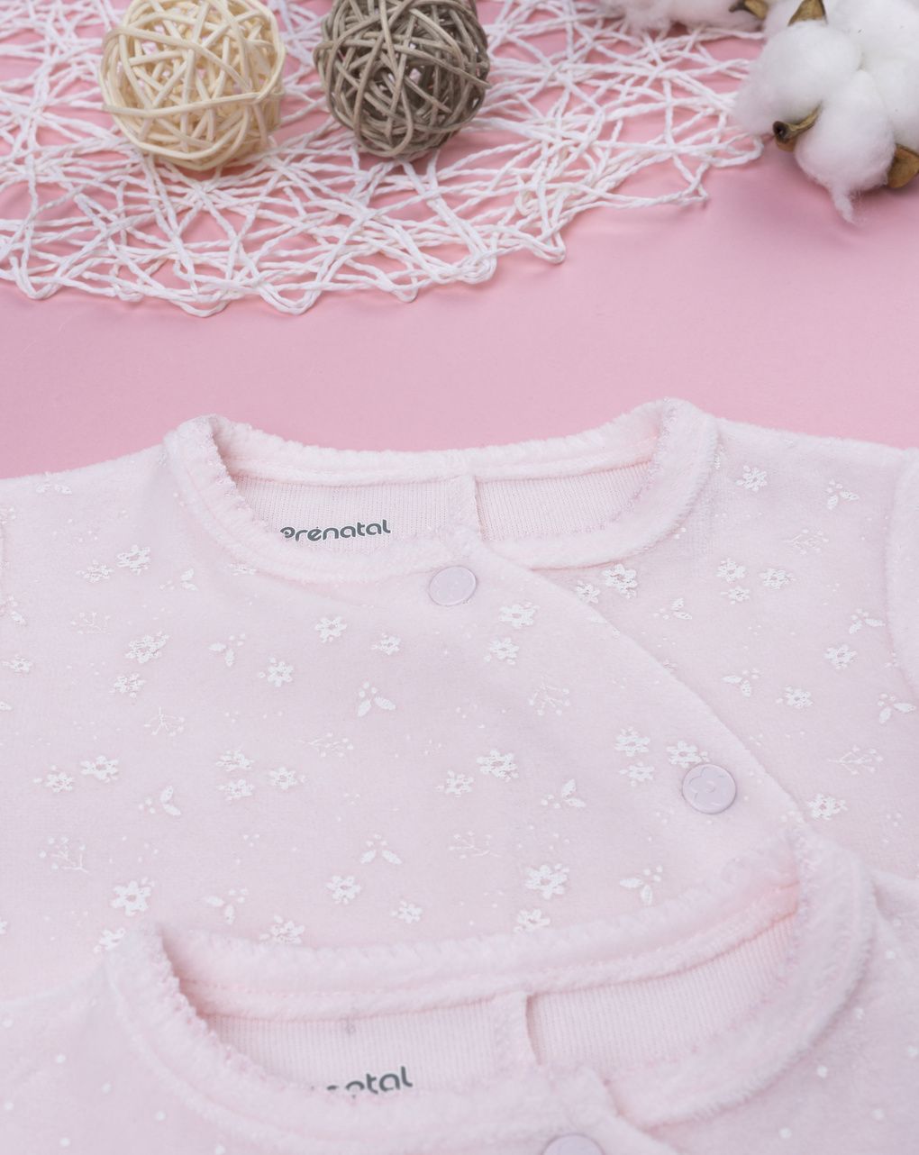 βρεφικά φορμάκια σενίλ με λαγουδάκια πακέτο x3 για κορίτσι - Prénatal