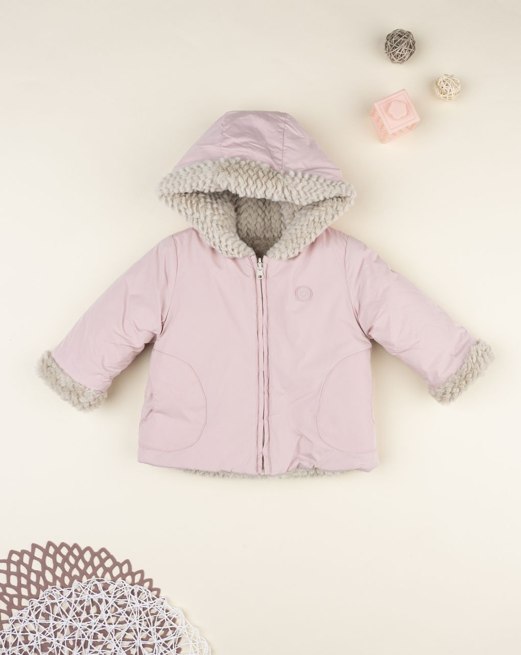 βρεφικό μπουφάν ροζ για κορίτσι