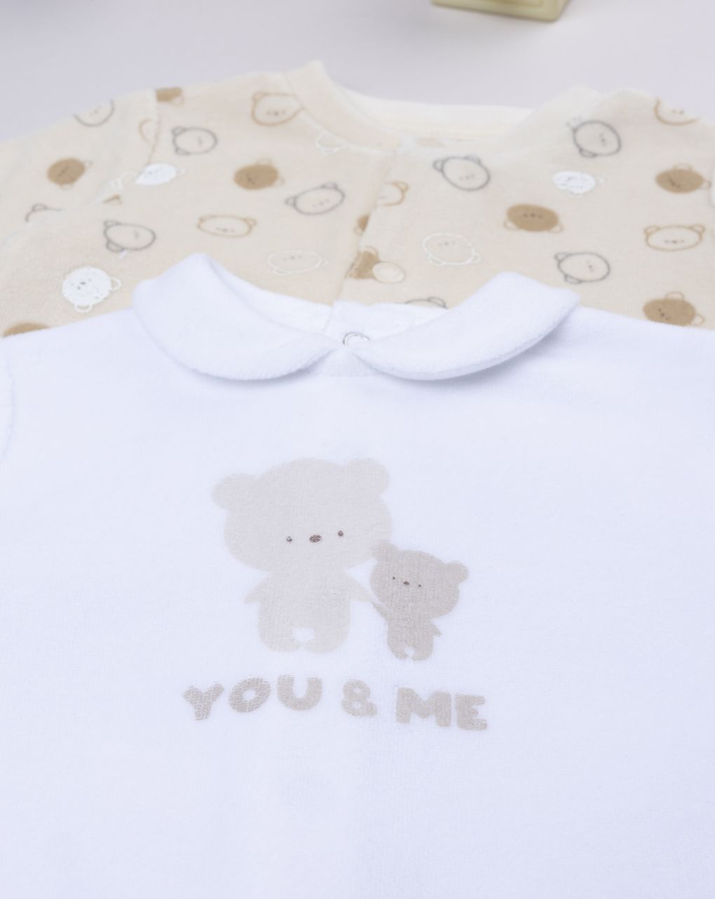 βρεφικά φορμάκια σενίλ με αρκουδάκια πακέτο x2 για αγόρι - Prénatal