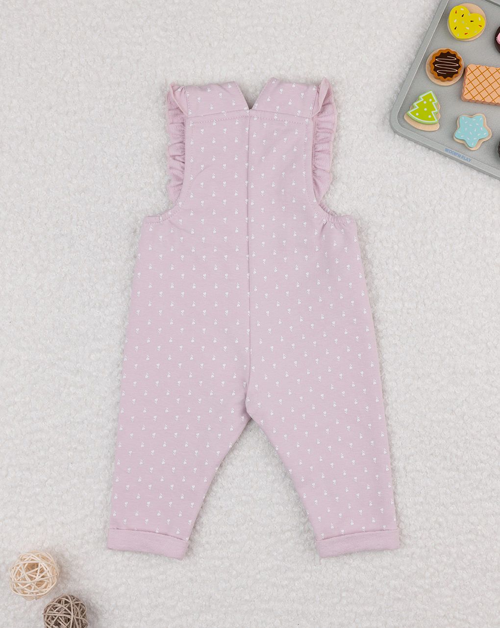 βρεφική σαλοπέτα ροζ με λουλούδια για κορίτσι - Prénatal