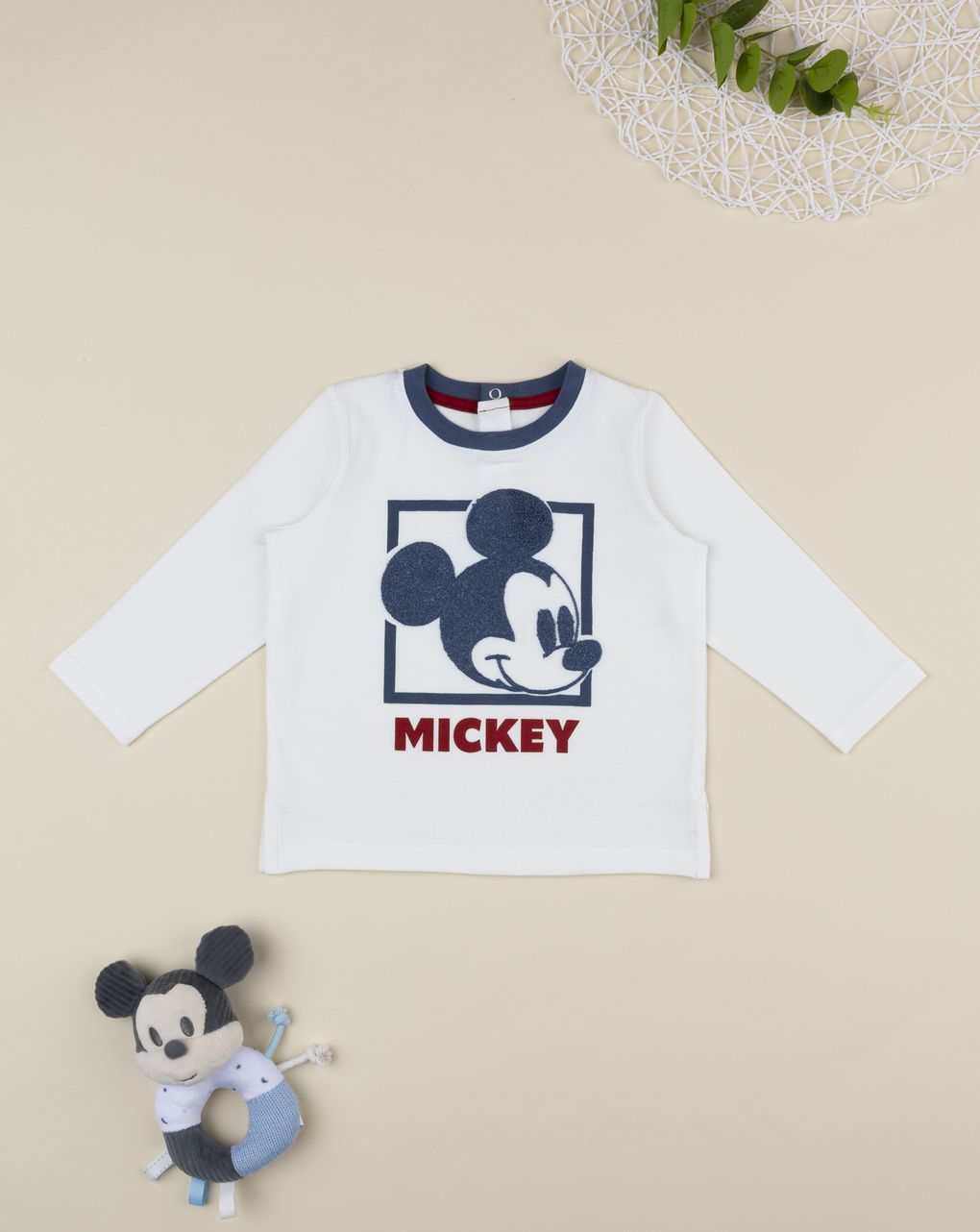 βρεφική μπλούζα λευκή mickey για αγόρι