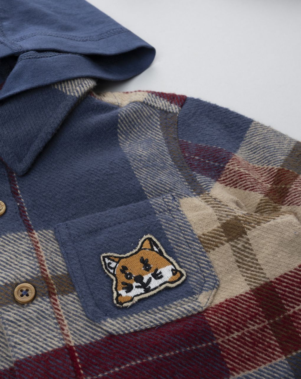 βρεφικό πουκάμισο καρό μπεζ/μπλε mountain για αγόρι - Prénatal