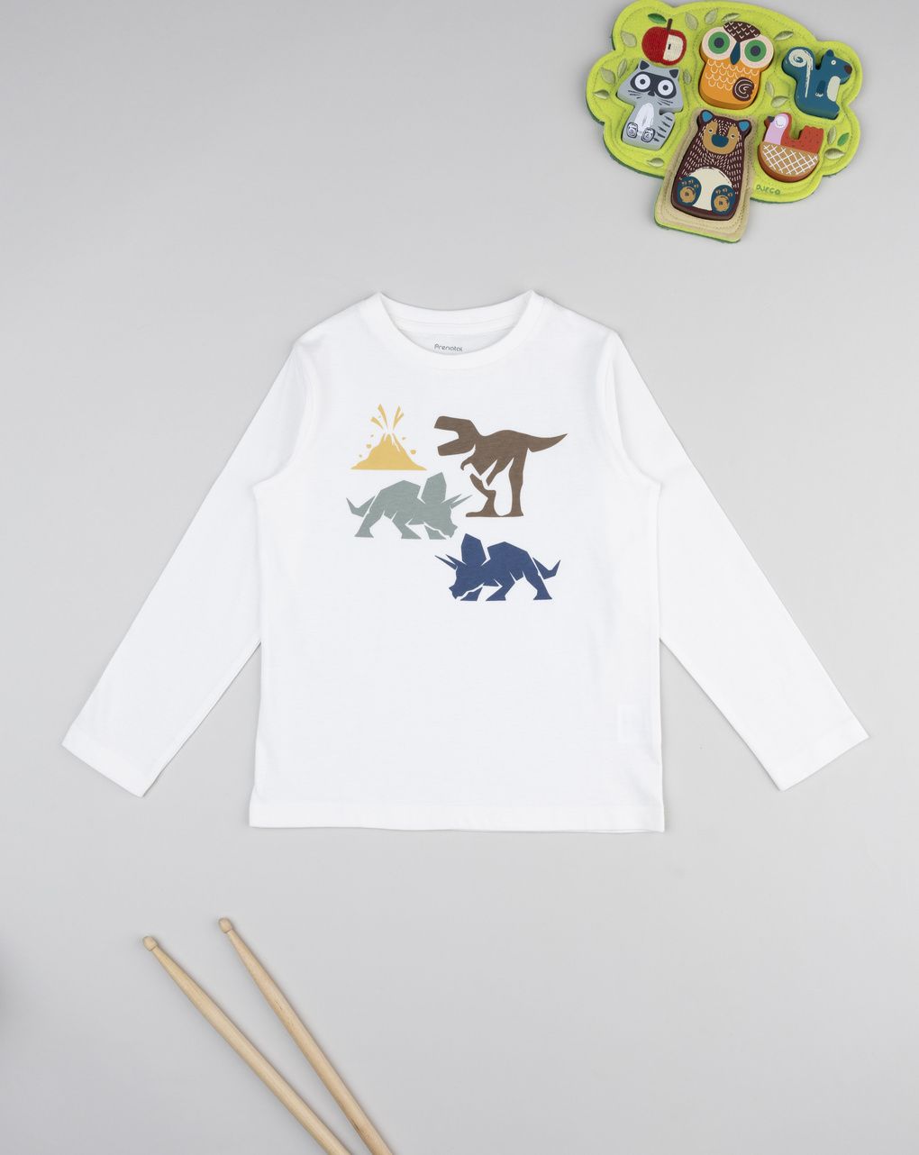 παιδική μπλούζα λευκή dinos για αγόρι - Prénatal