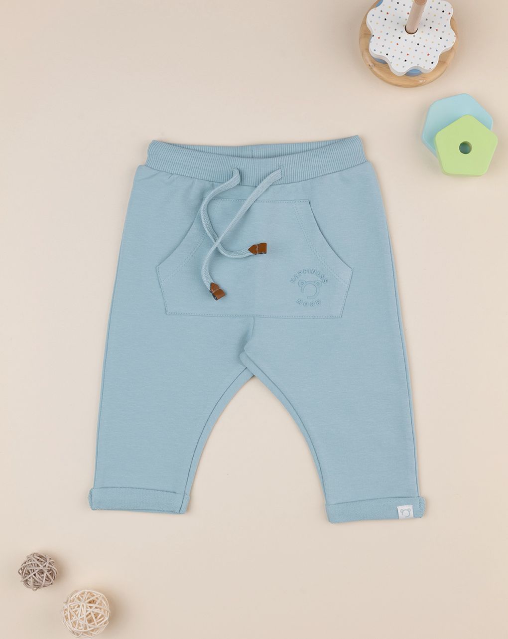 βρεφικό παντελόνι φόρμας γαλάζιο happiness mood για αγόρι