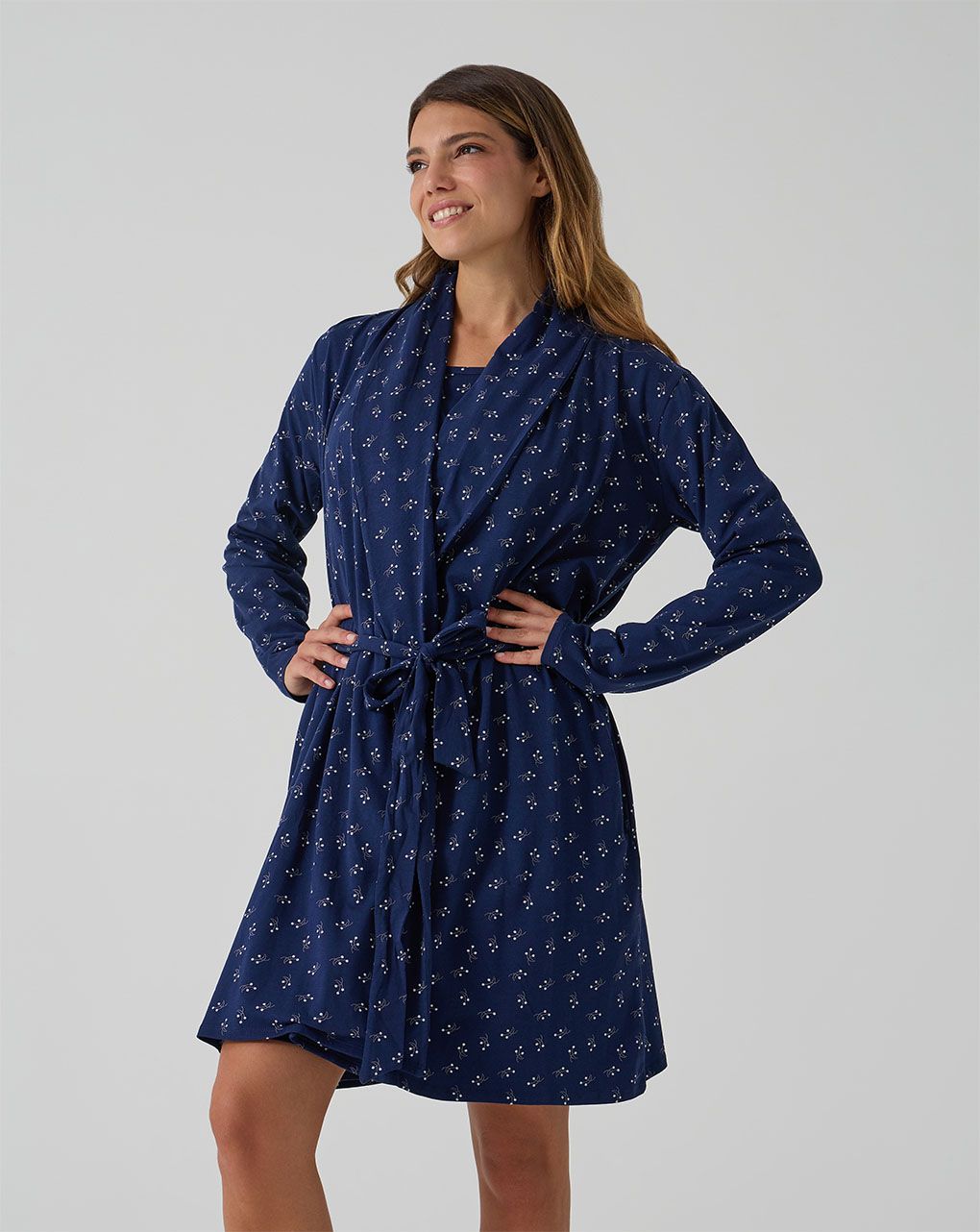 γυναικεία ρόμπα εγκυμοσύνης/θηλασμού μπλε φλοράλ