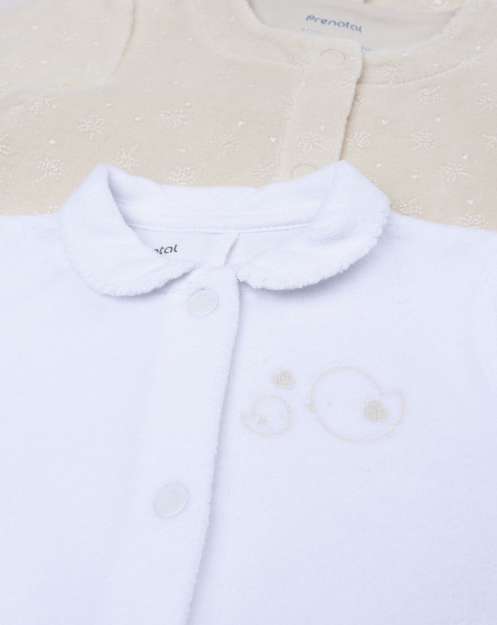 βρεφικά φορμάκια σενίλ με πουλάκια πακέτο x3 για κορίτσι - Prénatal