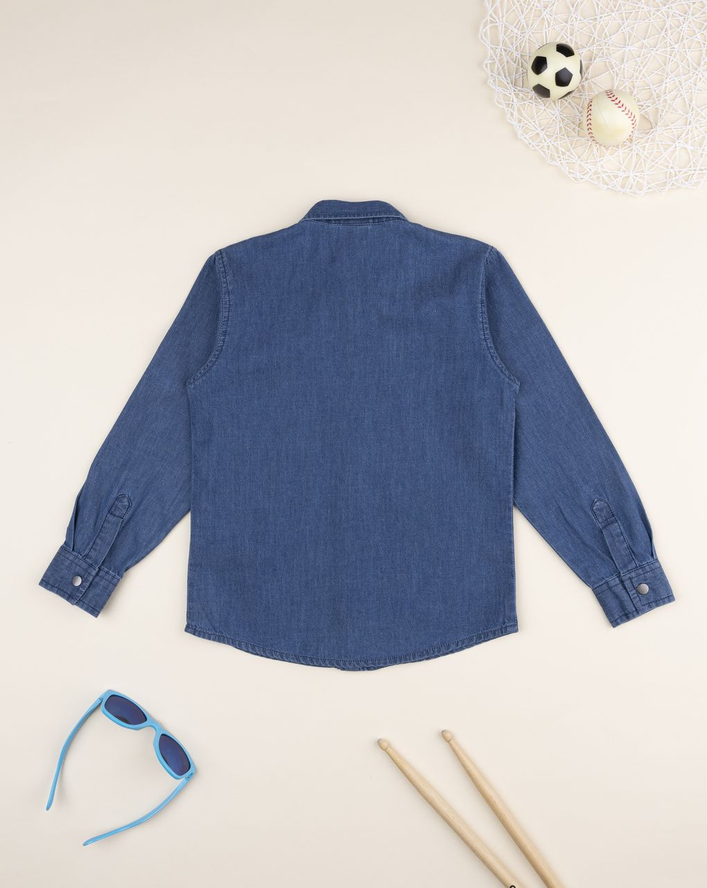 παιδικό τζιν πουκάμισο μπλε για αγόρι - Prénatal