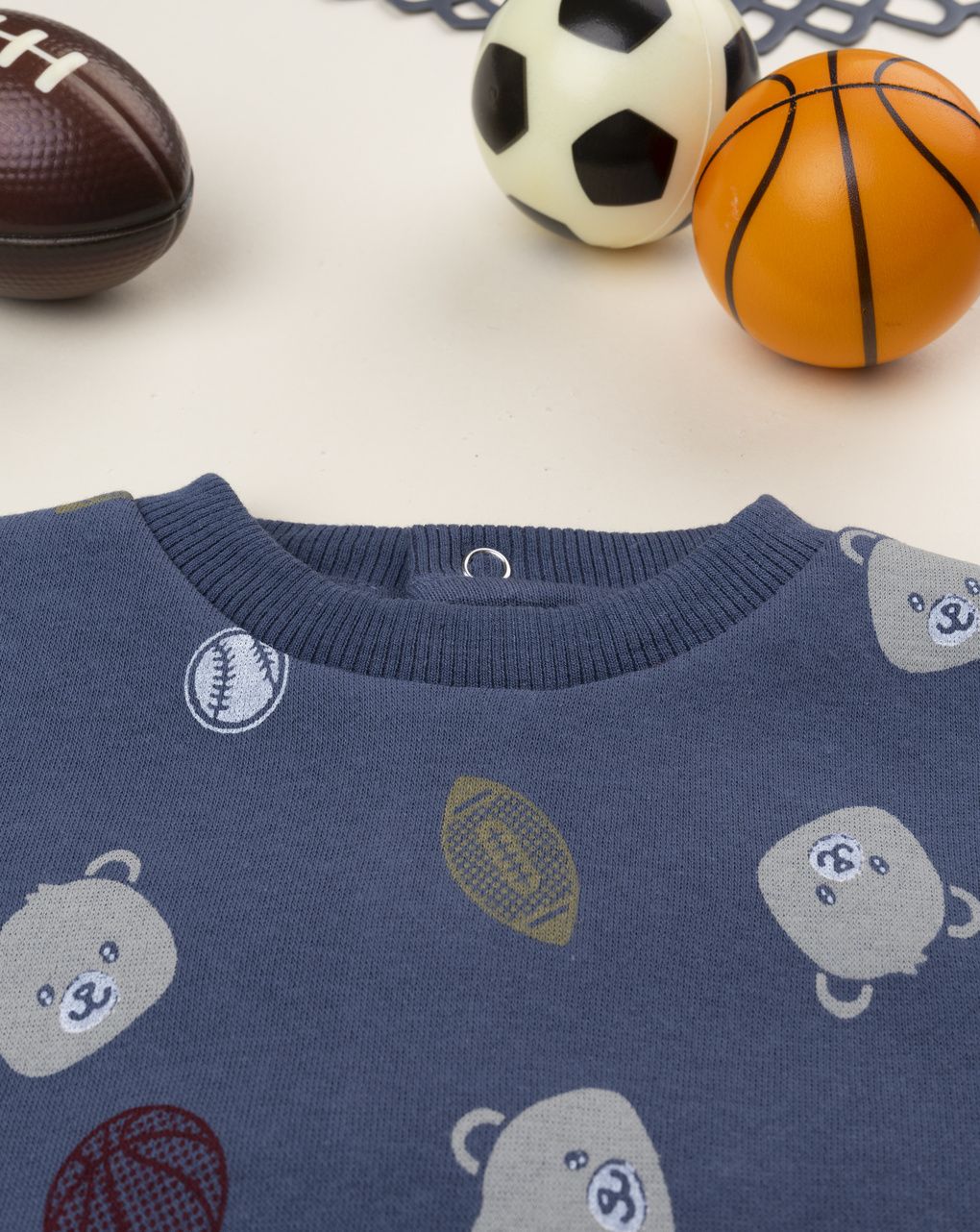 βρεφική μπλούζα φούτερ μπλε sports για αγόρι - Prénatal