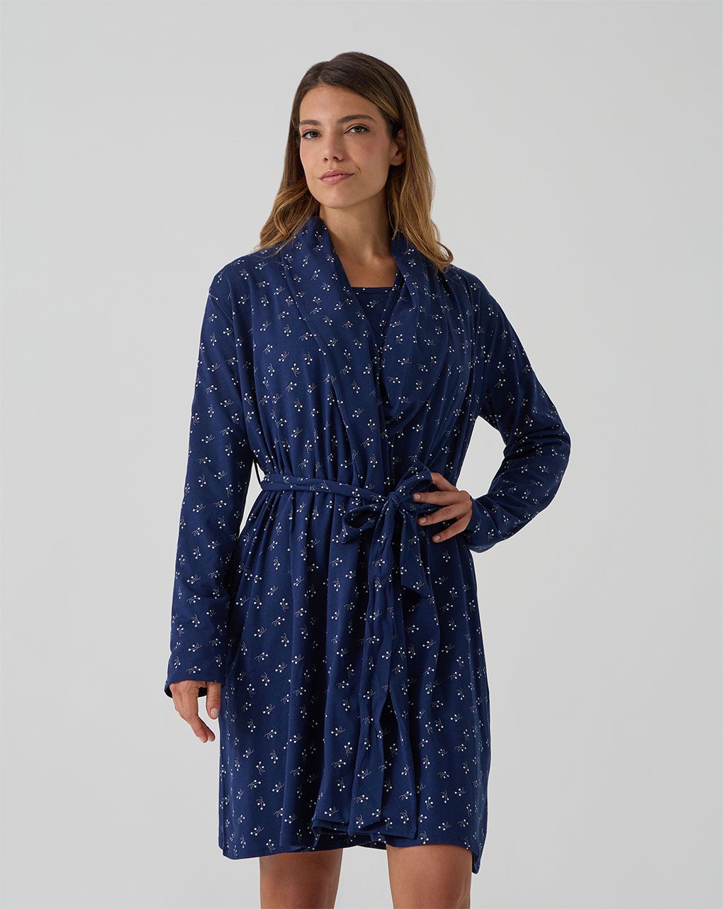 γυναικεία ρόμπα εγκυμοσύνης/θηλασμού μπλε φλοράλ - Prénatal