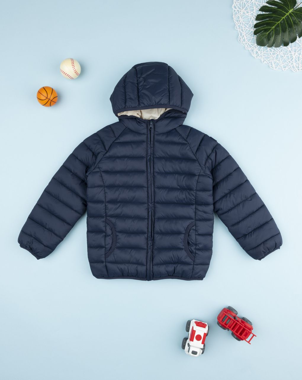 παιδικό μπουφάν puffer μπλε για αγόρι