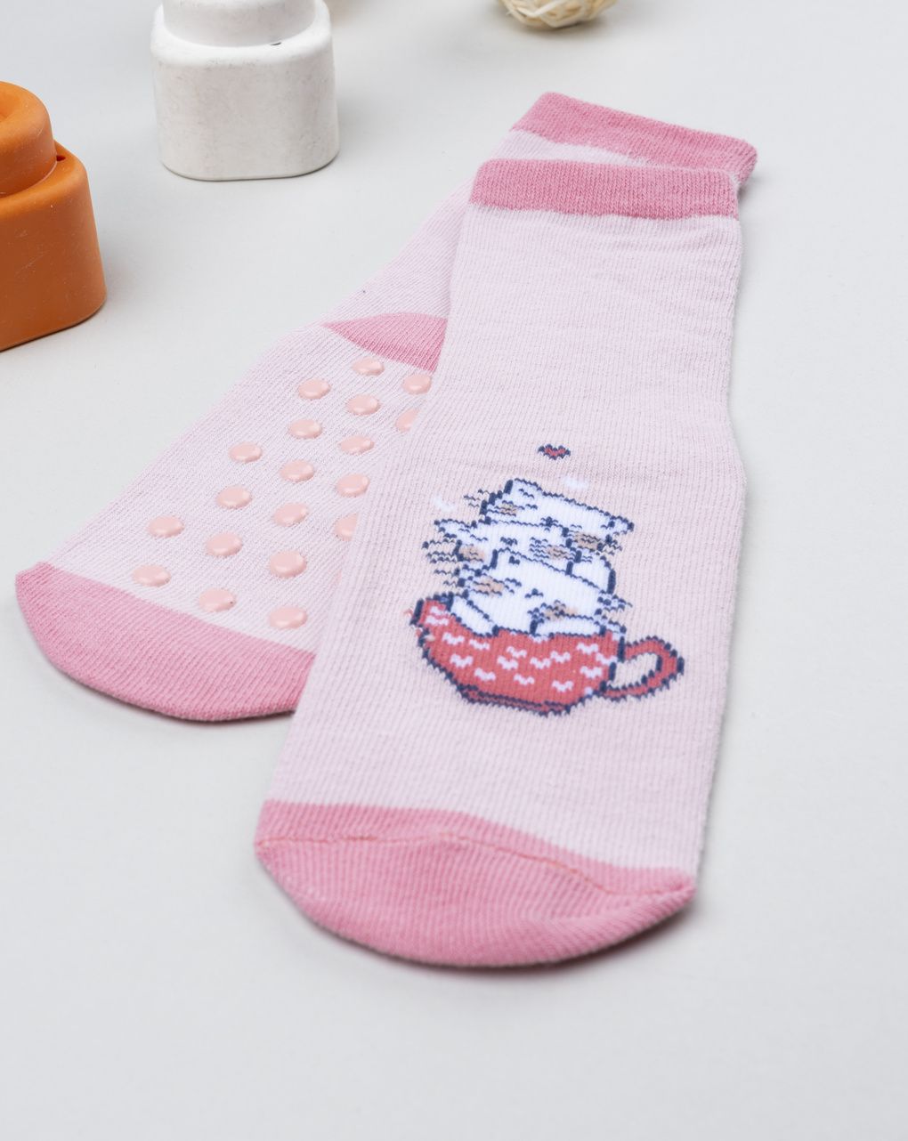 παιδικές αντιολισθητικές κάλτσες με γατάκια για κορίτσι - Prénatal
