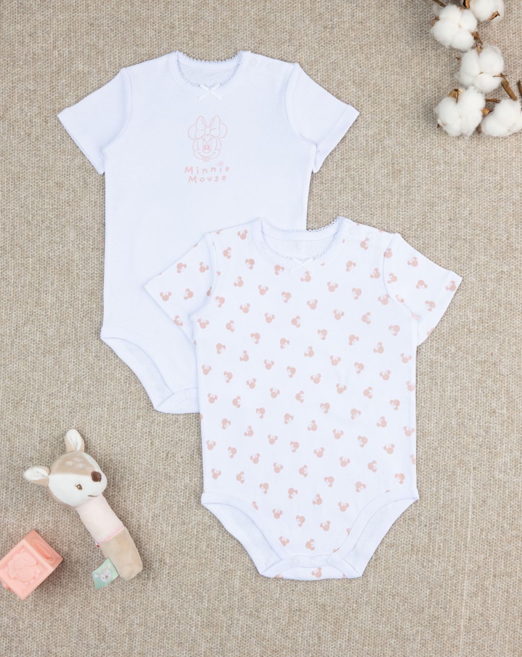 βρεφικά κορμάκια πακέτο x2 minnie για κορίτσι