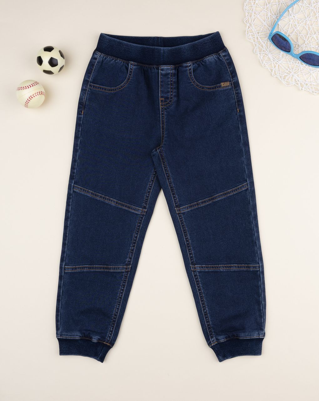 παιδικό τζιν παντελόνι μπλε με λάστιχο για αγόρι