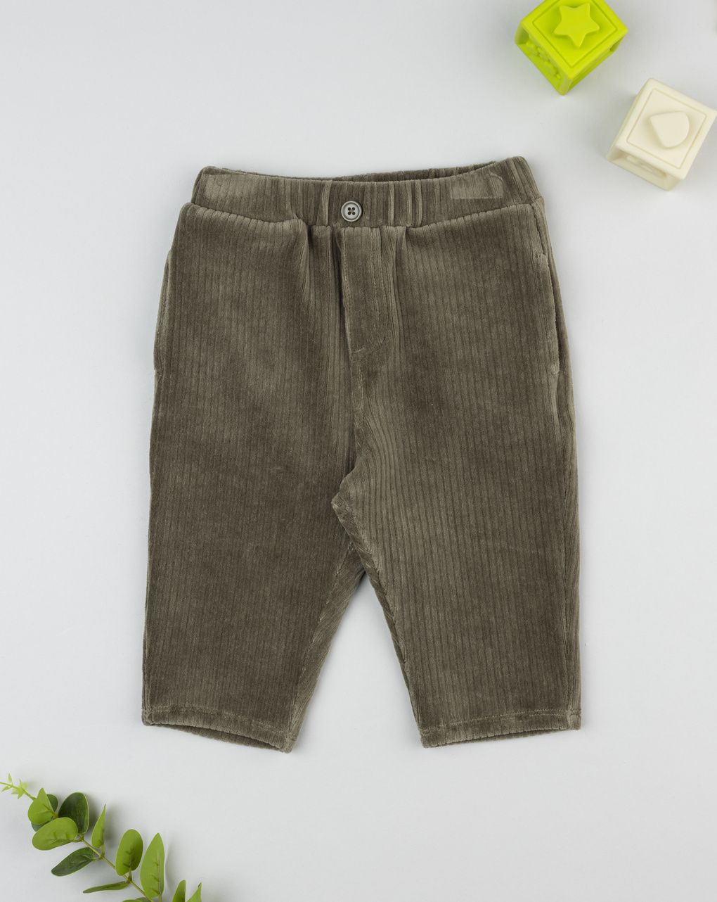 βρεφικό παντελόνι βελουτέ πράσινο για αγόρι