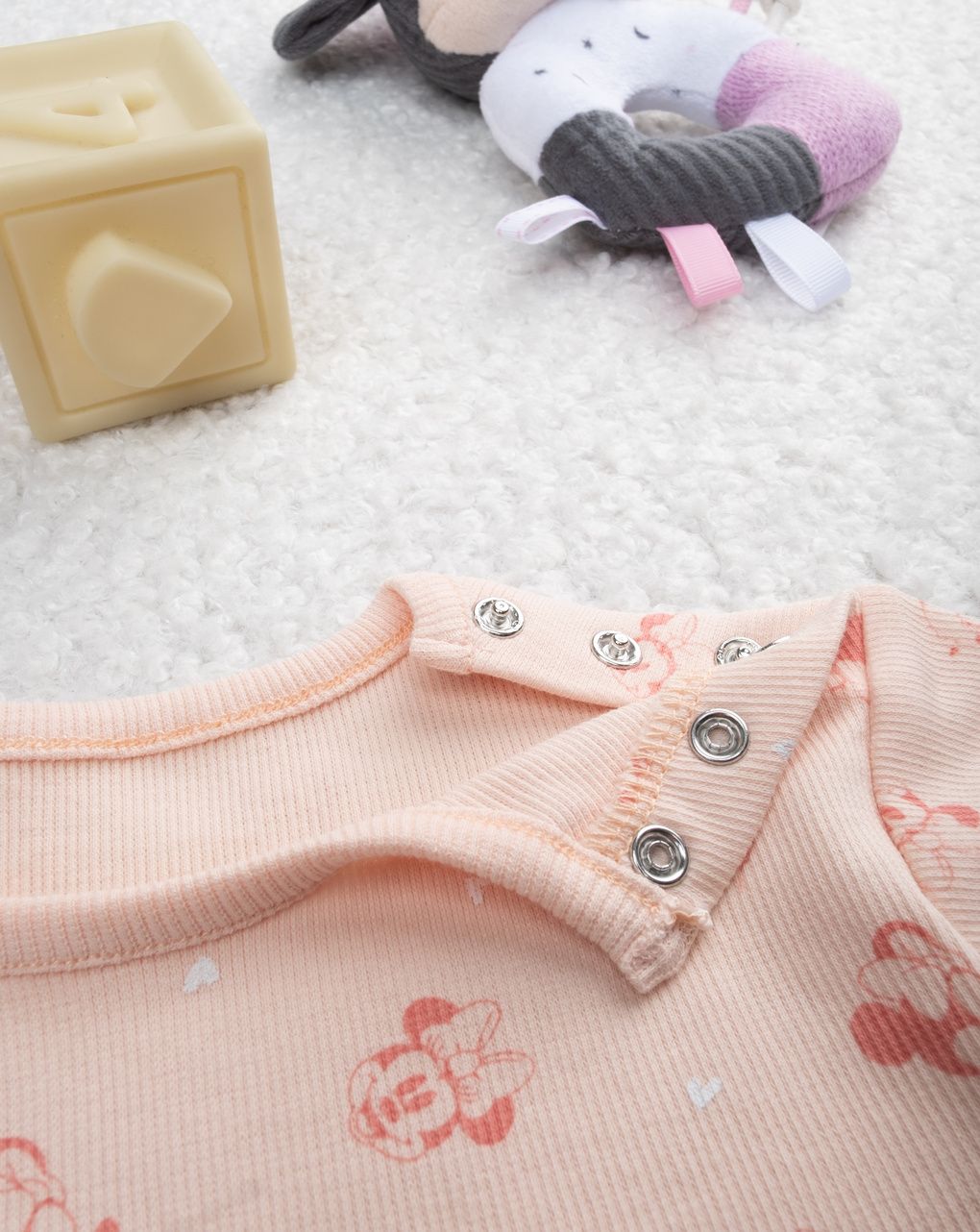 βρεφική πιτζάμα σομόν minnie για κορίτσι - Prénatal