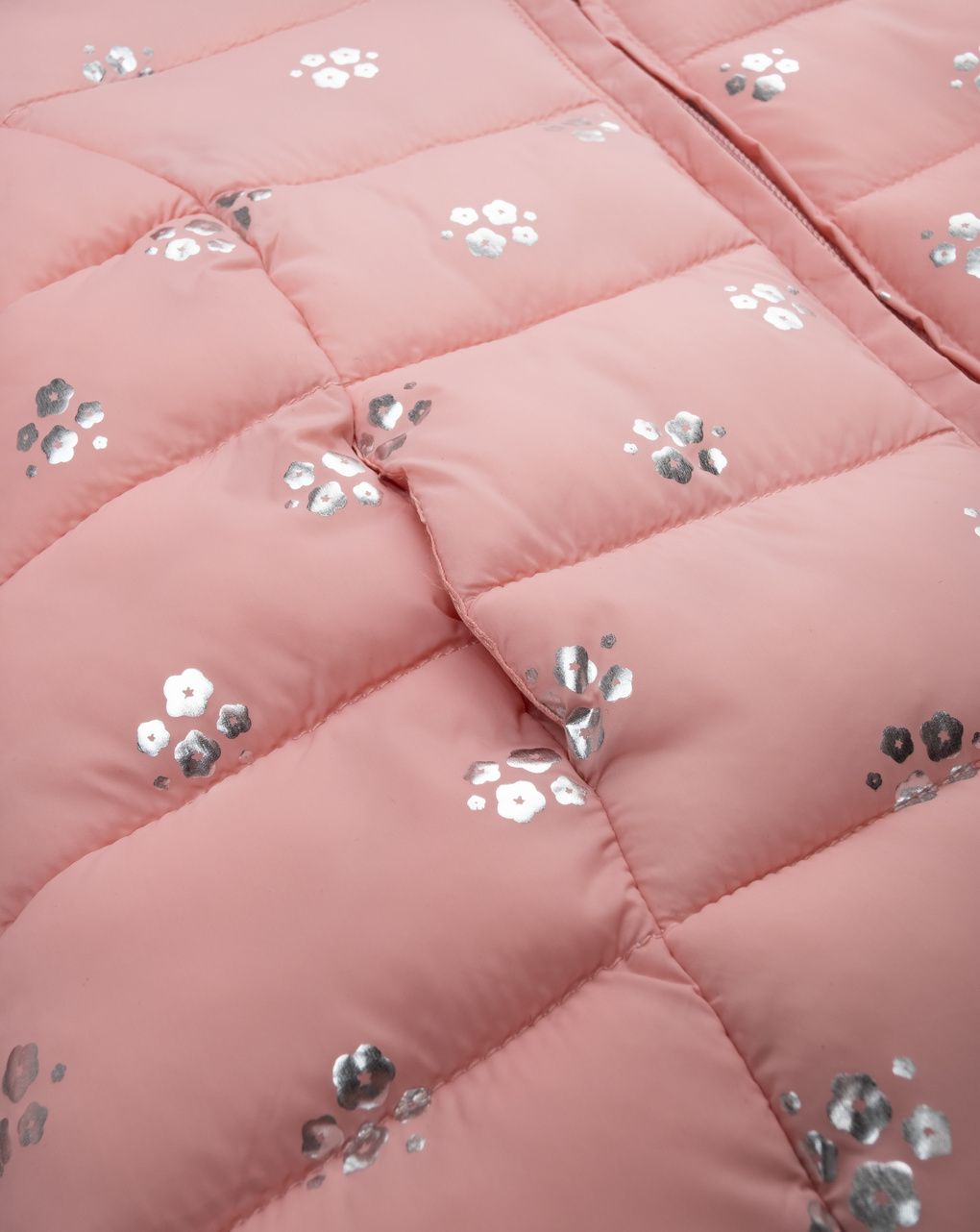 βρεφικό μπουφάν puffer ροζ με λουλούδια για κορίτσι - Prénatal