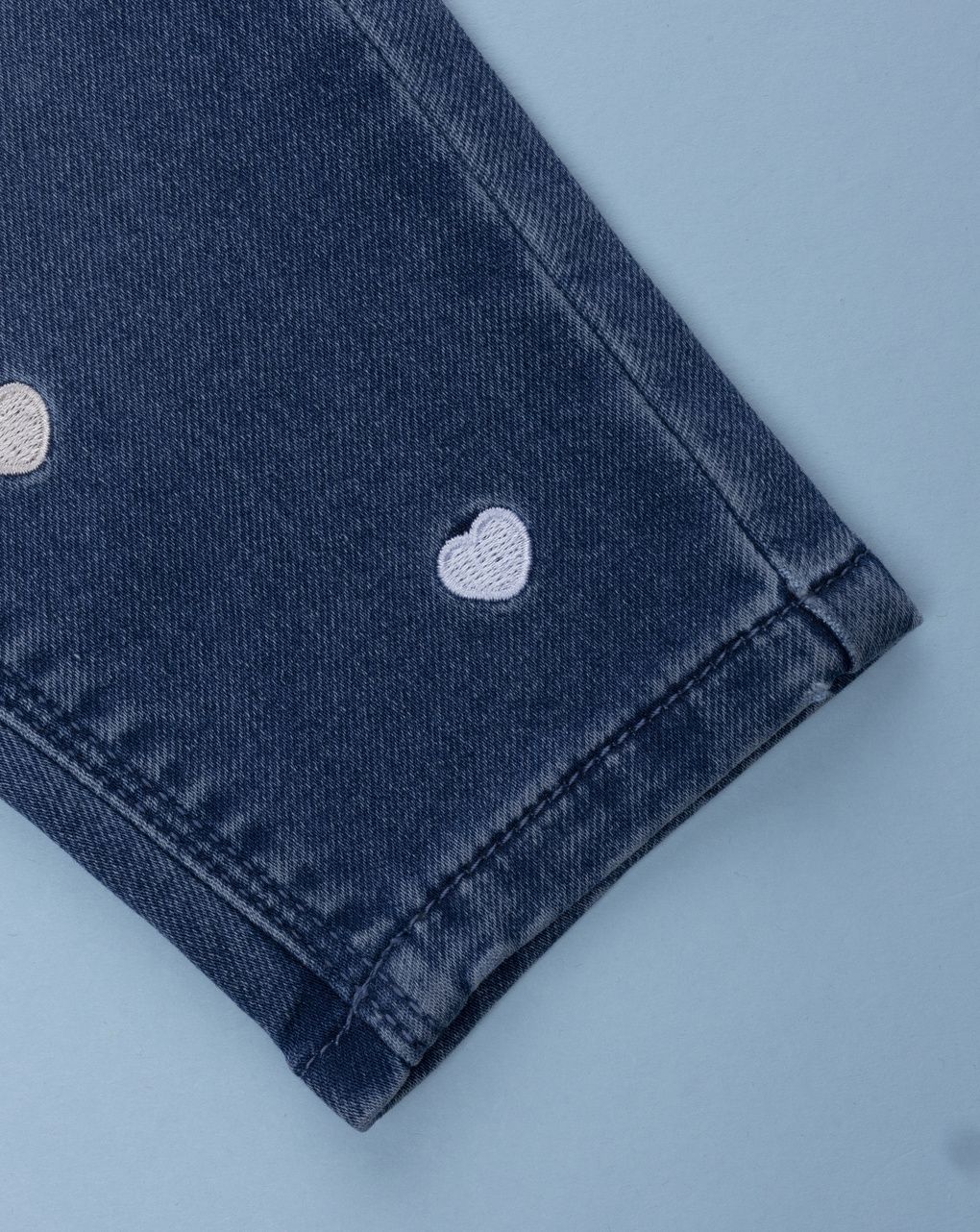 βρεφικό τζιν παντελόνι μπλε με καρδούλες για κορίτσι - Prénatal