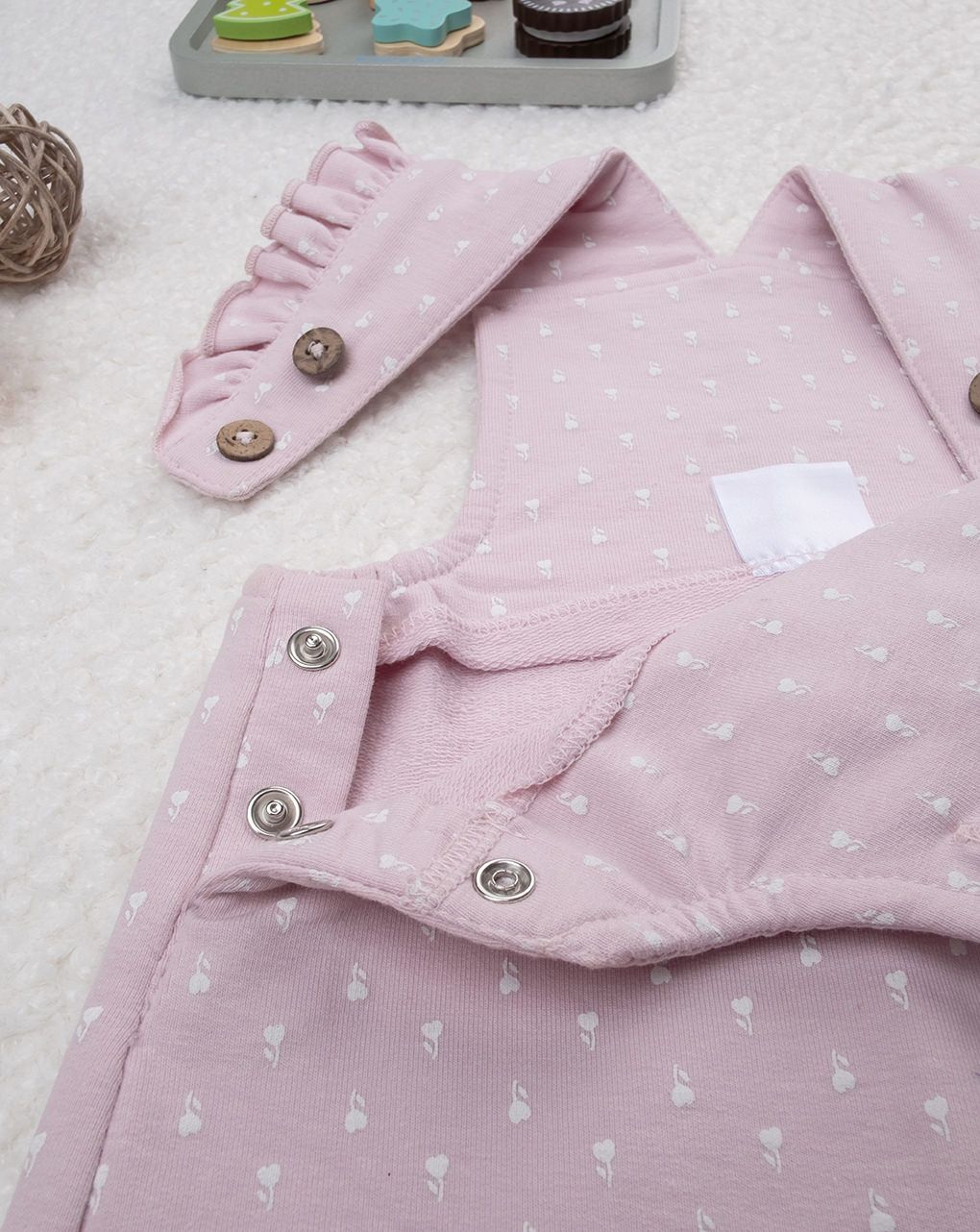 βρεφική σαλοπέτα ροζ με λουλούδια για κορίτσι - Prénatal