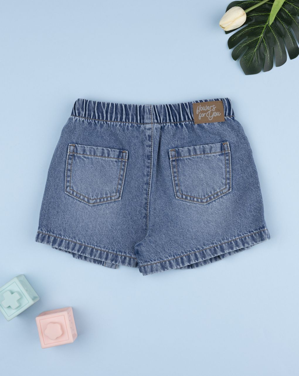 παιδικό τζιν σορτσάκι-φούστα flowers για κορίτσι - Prénatal