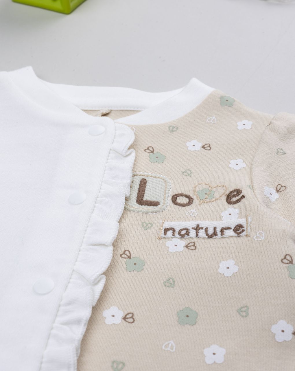 βρεφικό φορμάκι μπεζ/λευκό nature για κορίτσι - Prénatal