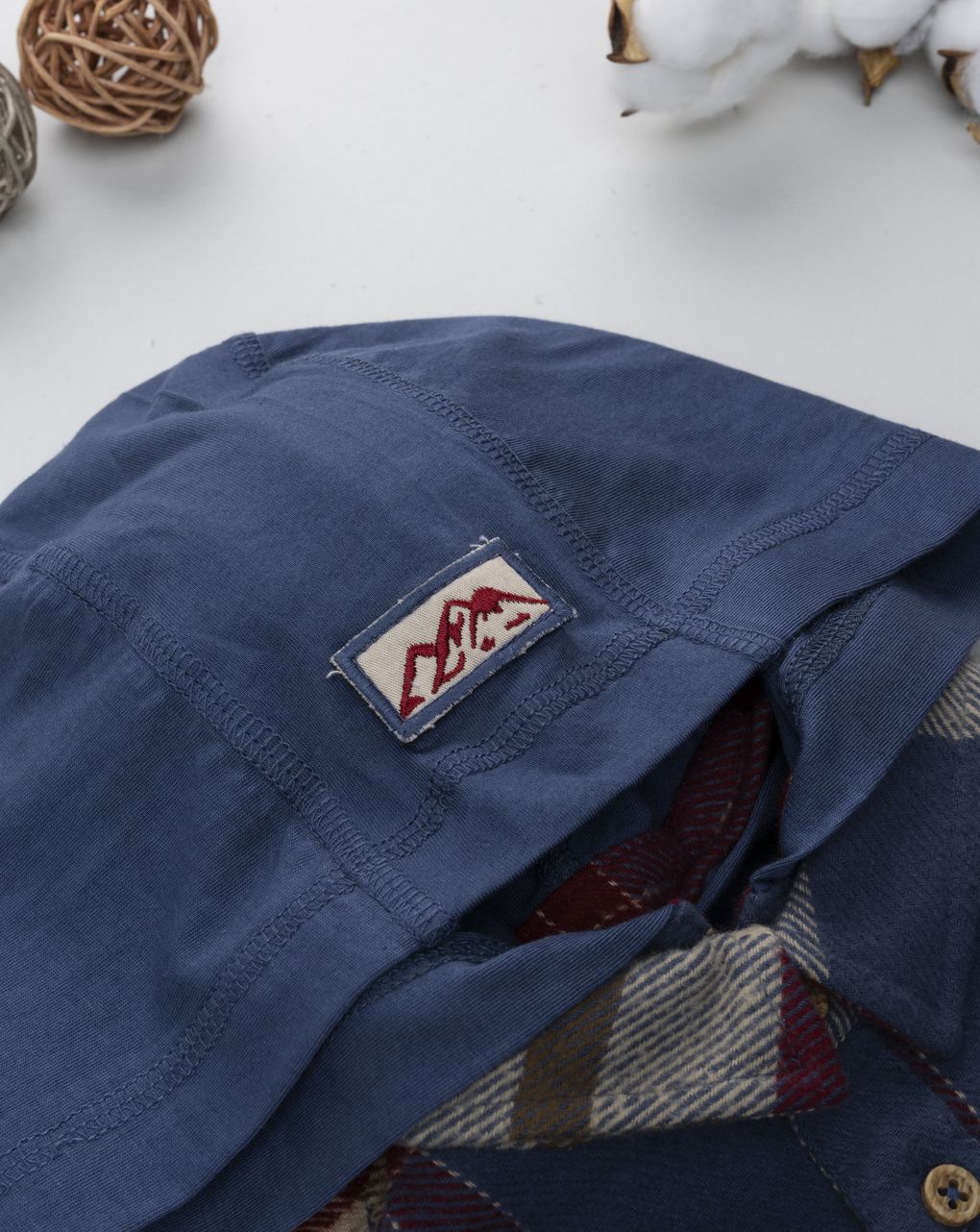 βρεφικό πουκάμισο καρό μπεζ/μπλε mountain για αγόρι - Prénatal