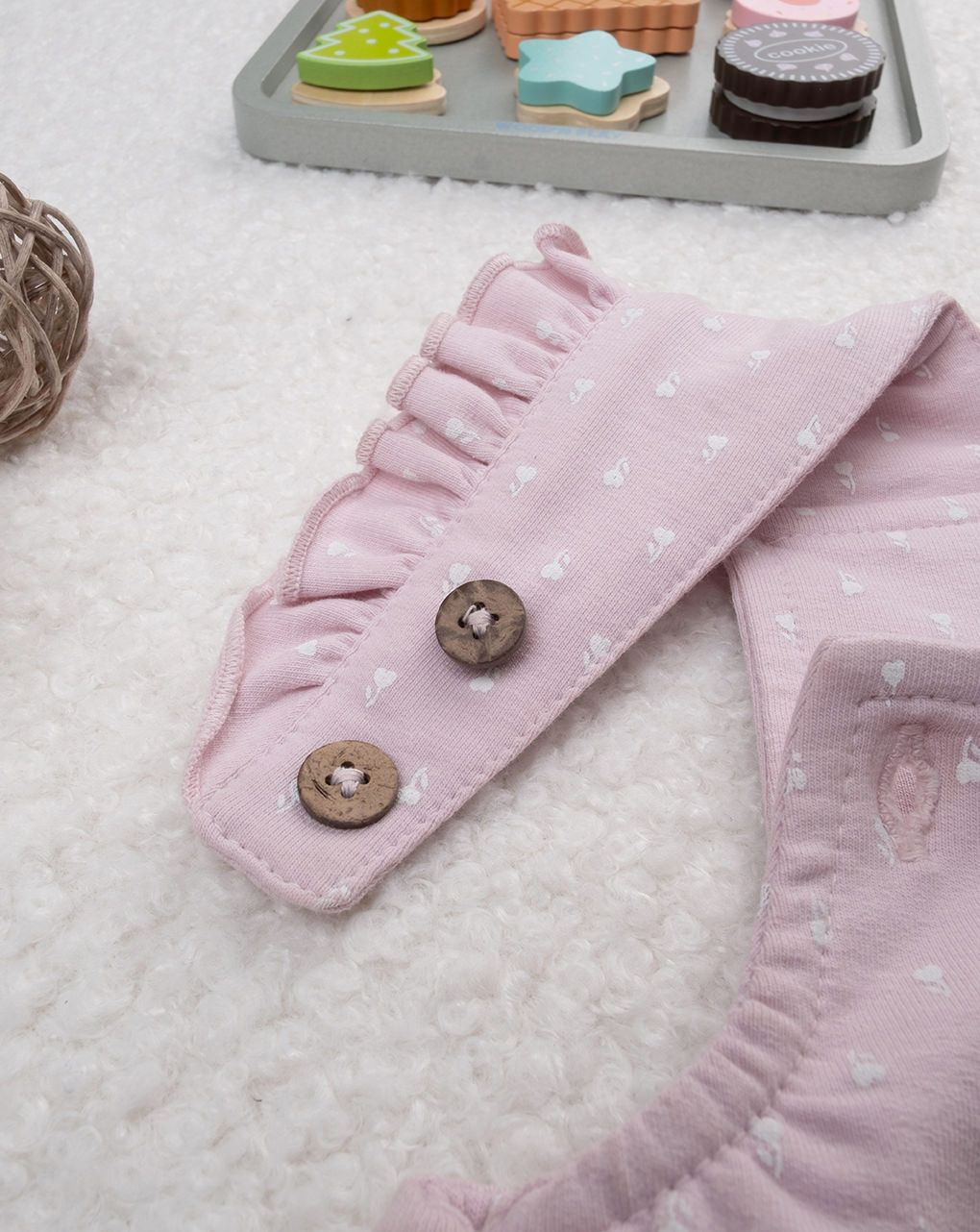 βρεφική σαλοπέτα ροζ με λουλούδια για κορίτσι - Prénatal