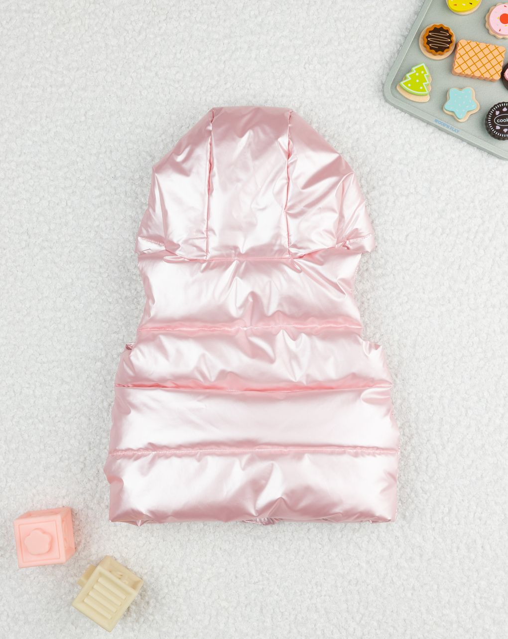 βρεφικό αμάνικο μπουφάν puffer ροζ metallic για κορίτσι - Prénatal