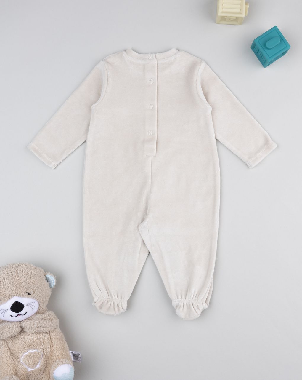 βρεφικό φορμάκι σενίλ μπεζ funny monkeys για αγόρι - Prénatal