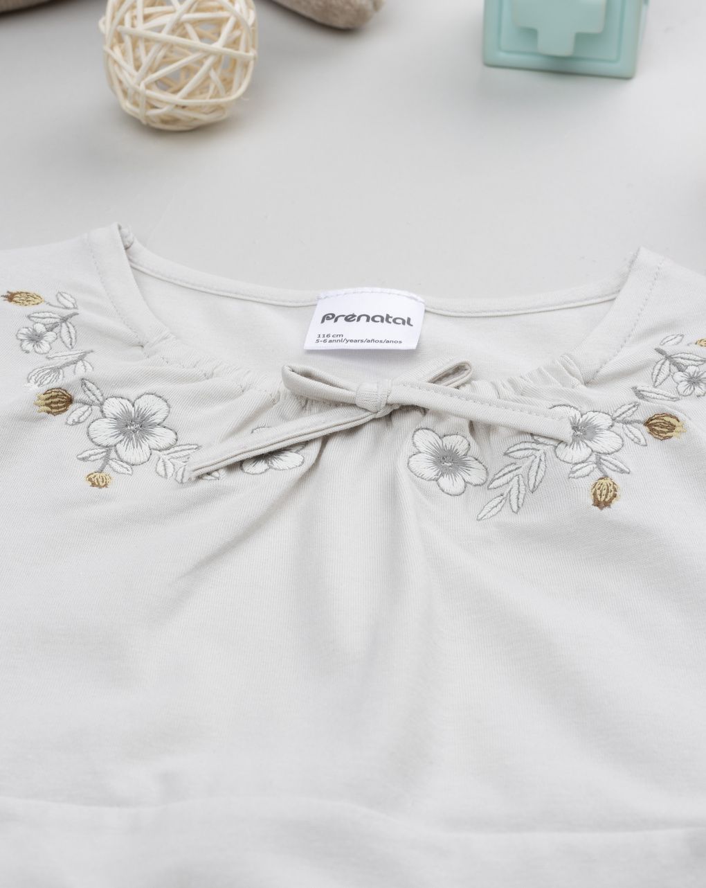 παιδική μπλούζα μπεζ με λουλούδια για κορίτσι - Prénatal
