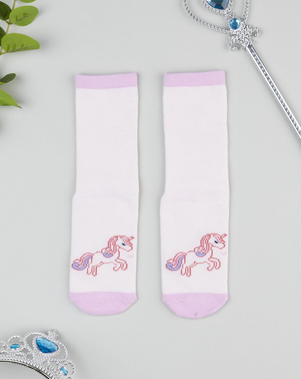 παιδικές αντιολισθητικές κάλτσες με μονόκερο για κορίτσι