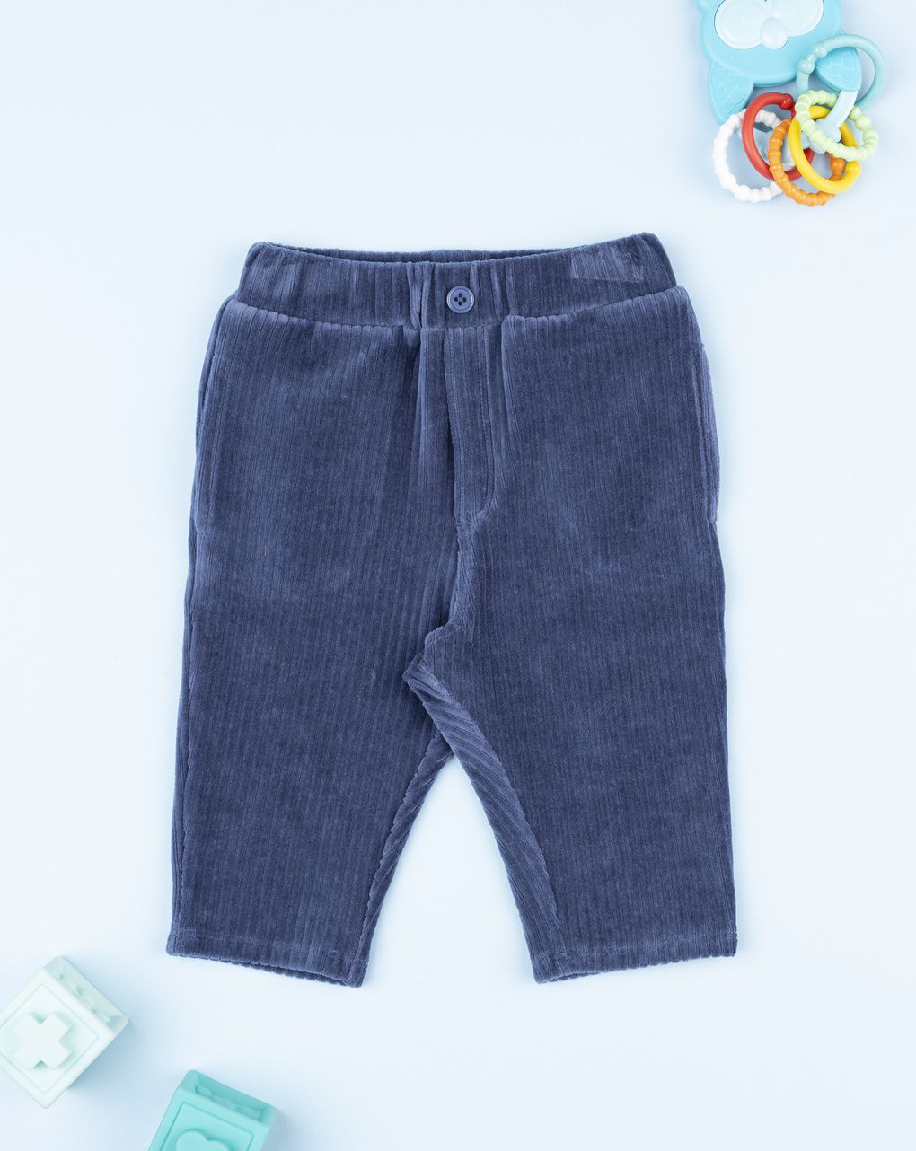 βρεφικό παντελόνι βελουτέ μπλε για αγόρι