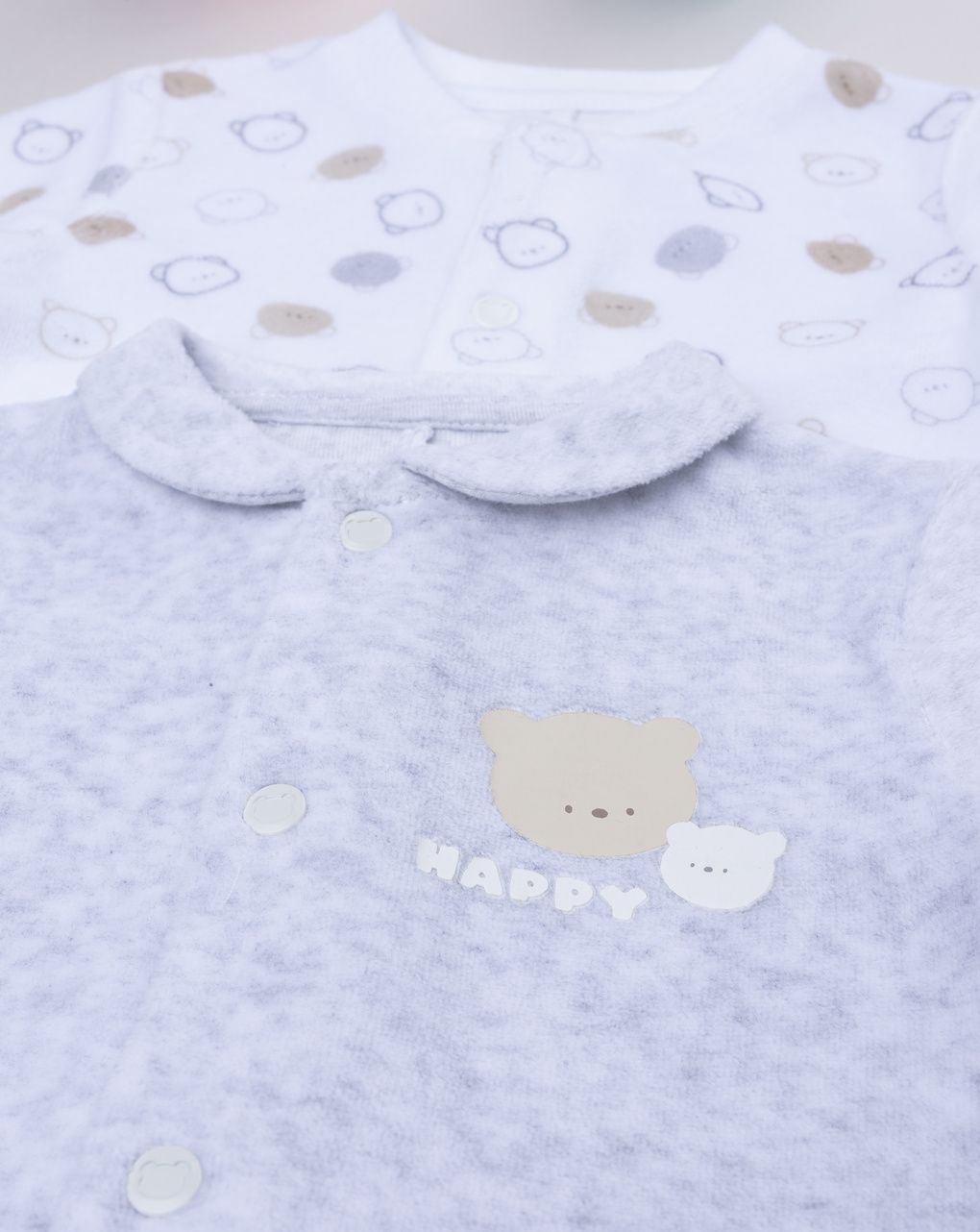 βρεφικά φορμάκια σενίλ με αρκουδάκια πακέτο x2 για αγόρι - Prénatal