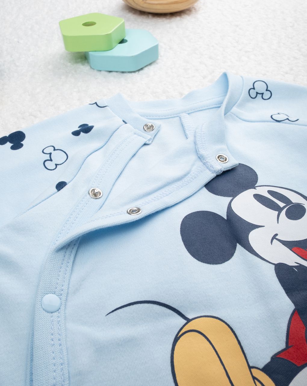 βρεφική ολόσωμη πιτζάμα γαλάζια mickey για αγόρι - Prénatal
