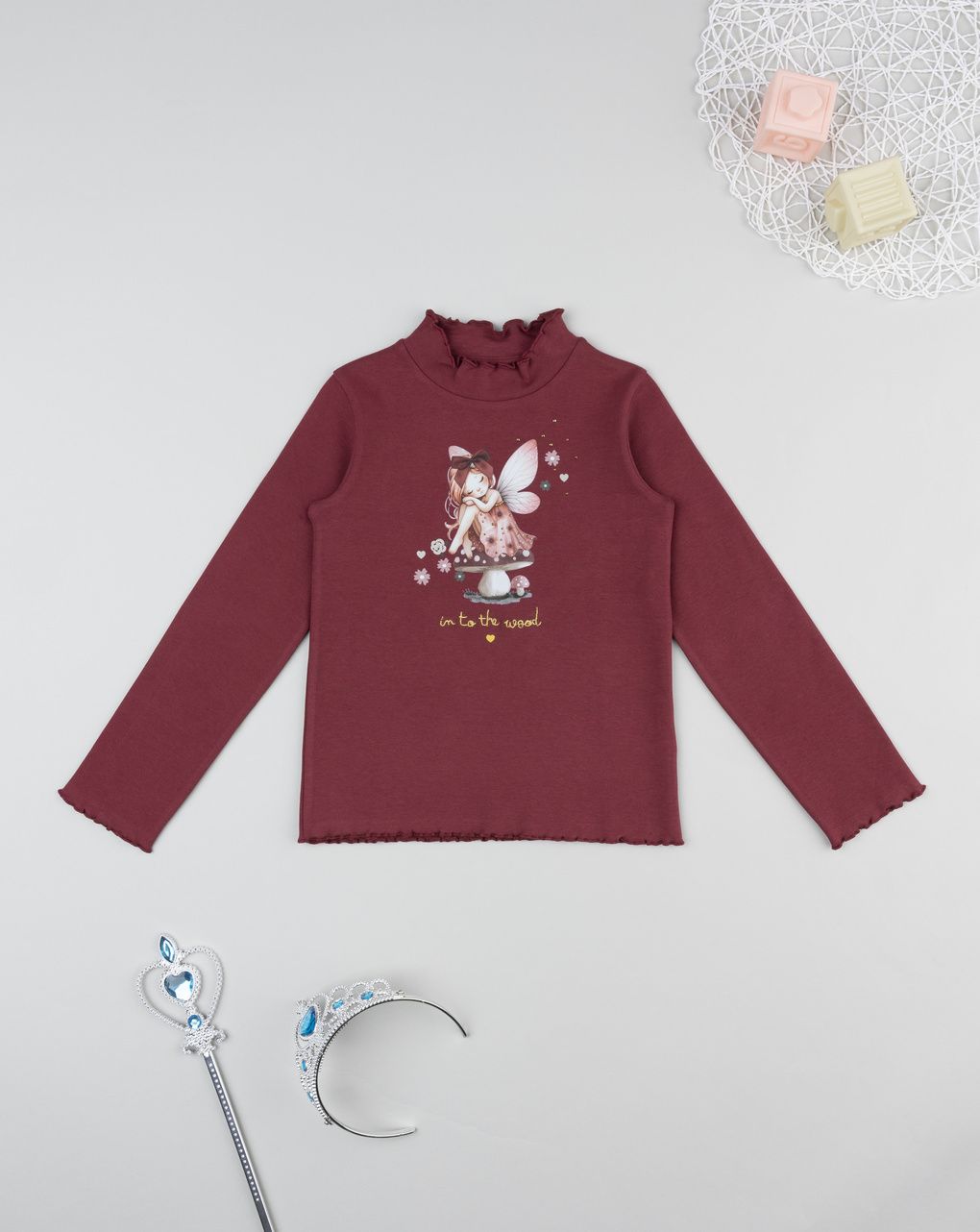 παιδική μπλούζα μπορντώ wood για κορίτσι - Prénatal
