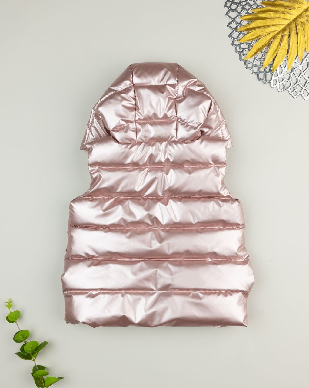 παιδικό αμάνικο μπουφάν puffer ροζ metallic για κορίτσι - Prénatal