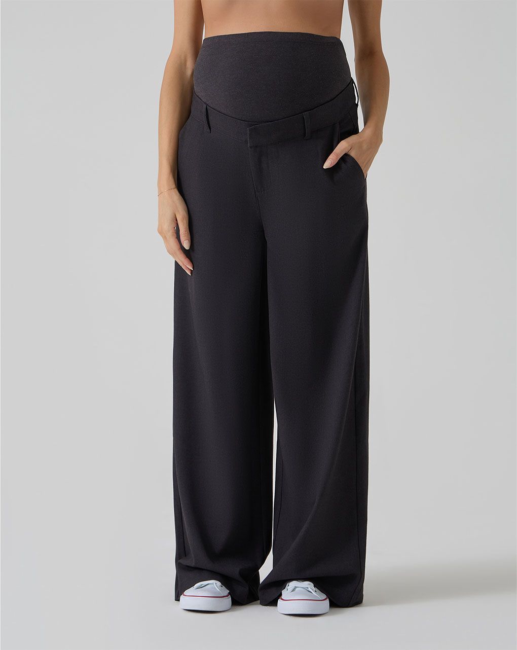 γυναικείο παντελόνι εγκυμοσύνης wide leg γκρι - Prénatal