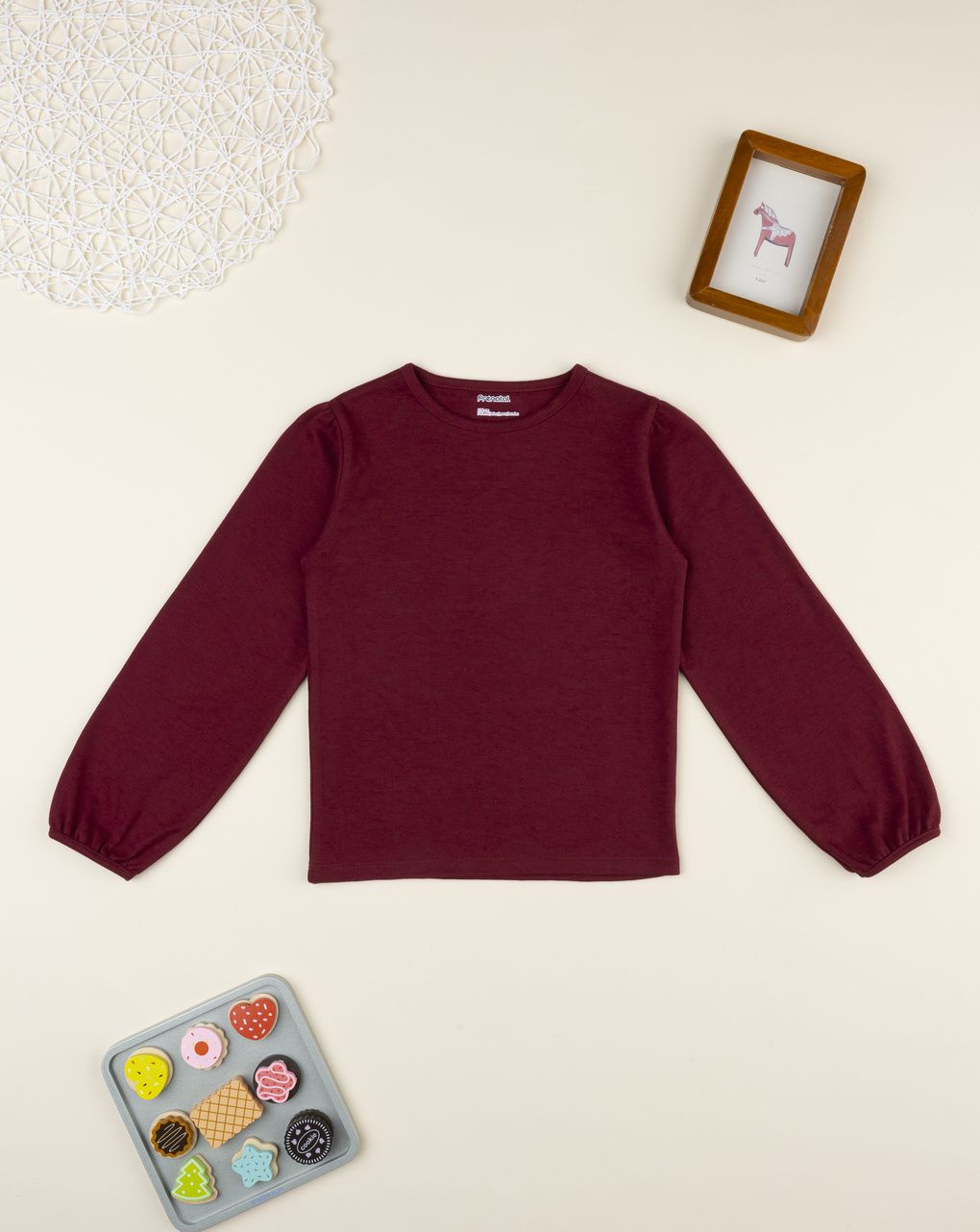 παιδική μπλούζα μπορντώ για κορίτσι - Prénatal