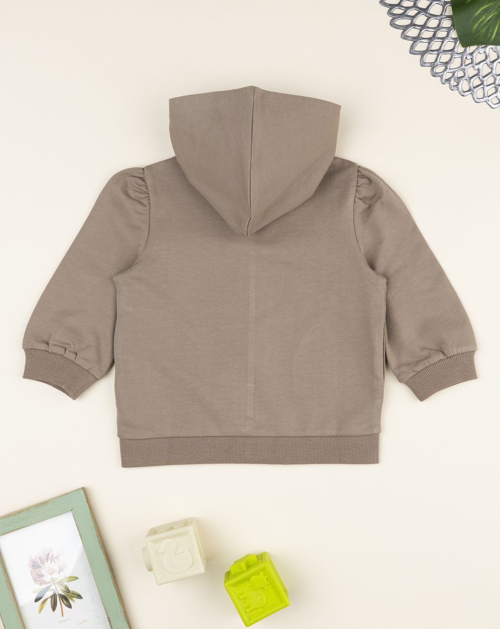 βρεφική ζακέτα φούτερ καφέ happy forever για κορίτσι - Prénatal